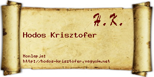 Hodos Krisztofer névjegykártya